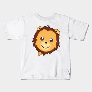 Cute Lion Cartoon Character in Speech Bubble Kids T-Shirt